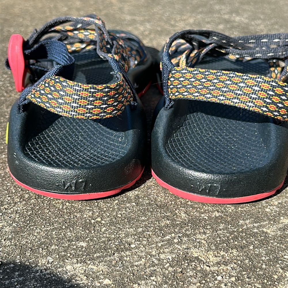Chaco ZX/2 Hiking Sandals Strappy Waterproof Lightweight ~ Navy Blue/Orange/Pink - Picture 5 of 10